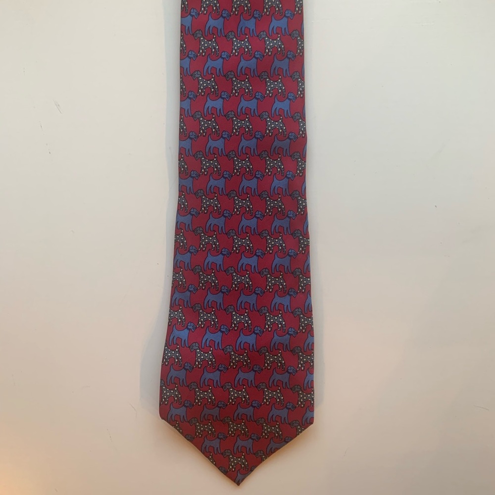 Dior dog pattern 100% silk tie
